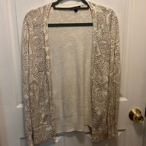 GAP Cream Cardigan with Tan Paisley Pattern